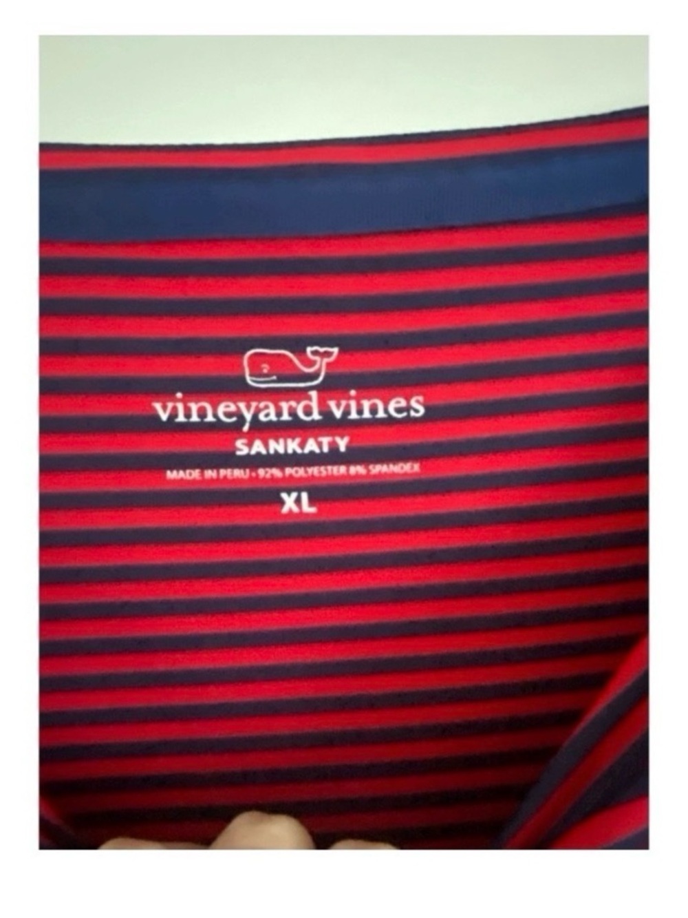 VINEYARD VINES Red and Navy Blue Striped Sankaty Long Sleeve Dress Size XL - Picture 5 of 6
